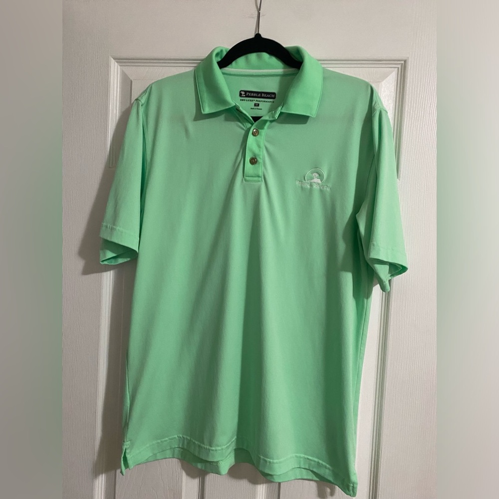 Men's Pebble Beach Golf Dry Luxe Performance Polo, Green, Size Medium‎